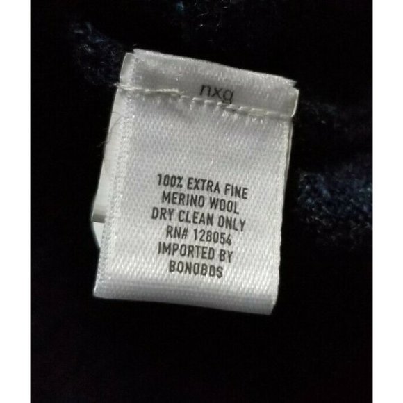 Bonobos 100% Extra Fine Merino Wool Blue Crew Neck - Picture 6 of 8